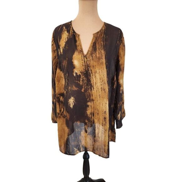 Catherine's 1X Sheer black label Blouse - Picture 1 of 6